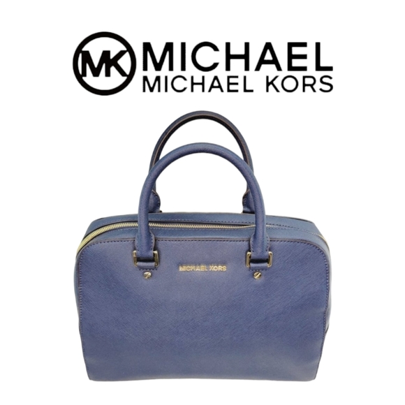 MICHAEL Michael Kors Handbags - Authentic MICHAEL MICHAEL KORS Saffiano Leather Large Boston Bag - Blue